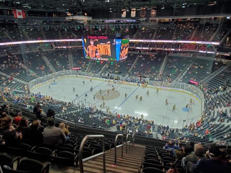 T-Mobile Arena in Las Vegas ahead of the Golden Knights game against the St. Louis Blues. The arena was built in 2016, and attracted a hockey team to the area just about right away.