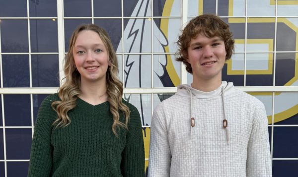 December Students of the Month, seniors Avery VanOosten and Brecken Peterson.