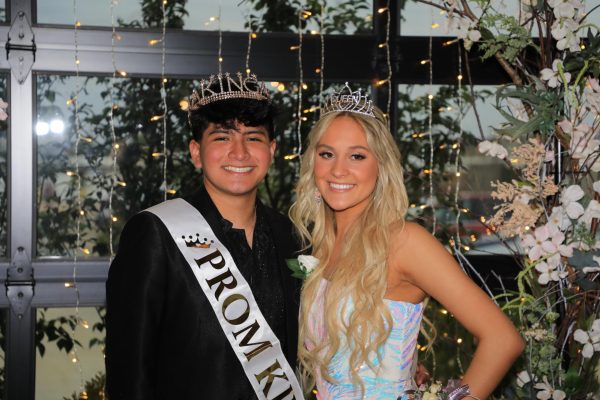 Graduates Julia Thormeyer and Israel Grande stand for a picture together. They were crowned king and queen for prom 2023. 