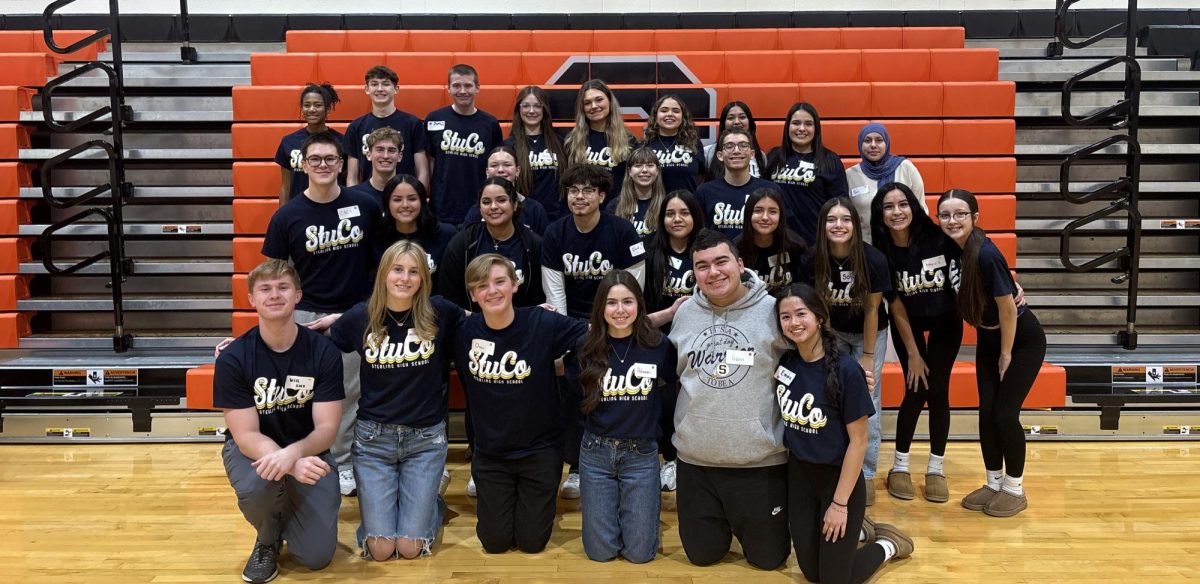 Student Council members gather for a picture at the NWD conference in Byron IL. The students all wore their student council shirts to represent sterling.