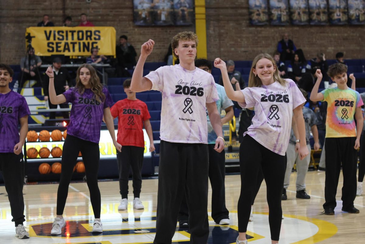 Poms teach performs guy/girl dance